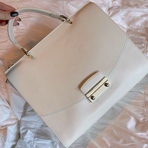 Furla White Leather Handbag